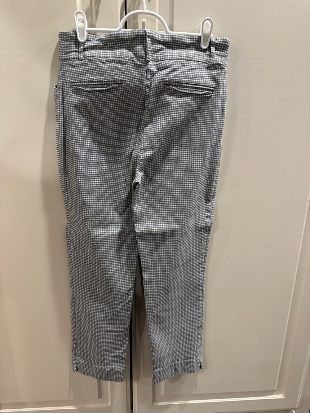 Women’s Slim Dress Capris in Black & White Micro-Check